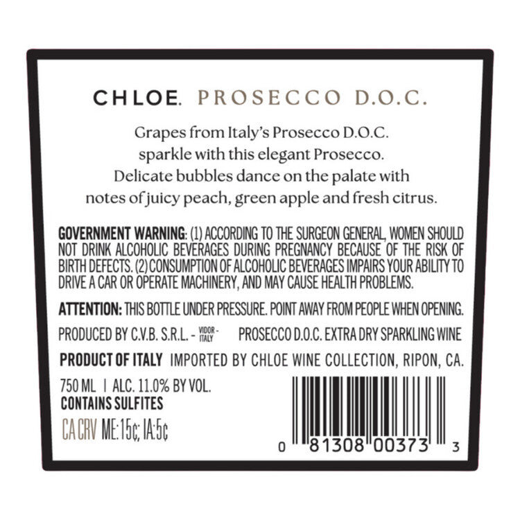 Chloe Prosecco Extra Dry - 750ML - Back