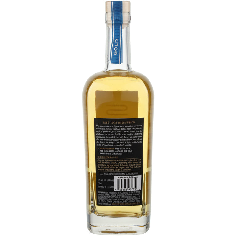 Sabe Gold Rum Infused Sake - 750ML - Back