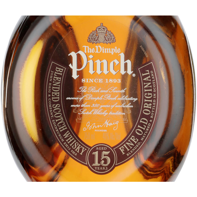 Dimple Pinch Blended Scotch 15 Yr 80 - 750ML - Front Label