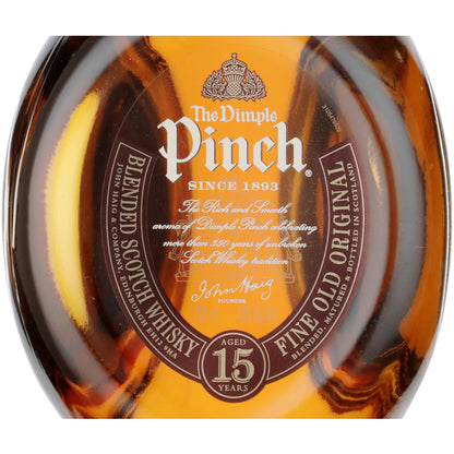 Dimple Pinch Blended Scotch 15 Yr 80 - 750ML - Front Label