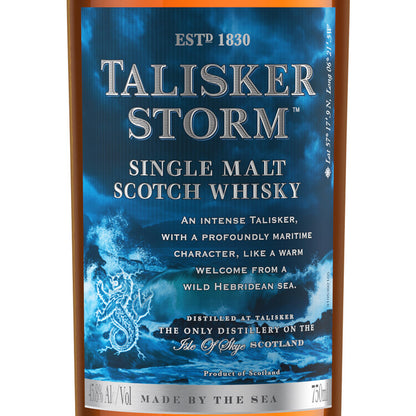 Talisker Single Malt Scotch Storm 91.6 - 750ML - Front Label