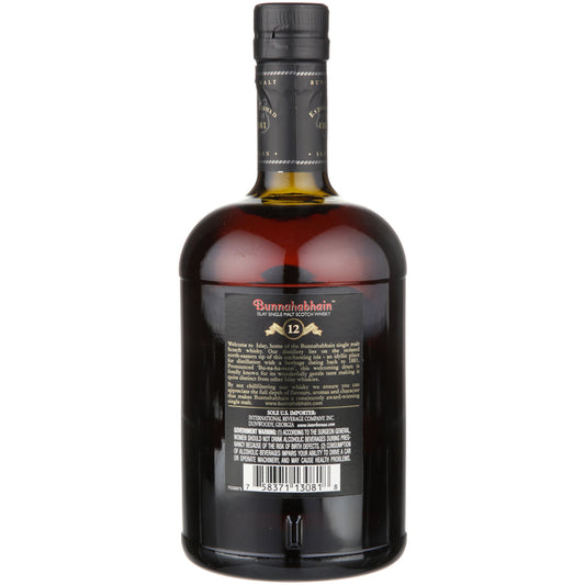 Bunnahabhain Single Malt Scotch 12 Yr 92.6 - 750ML - Back