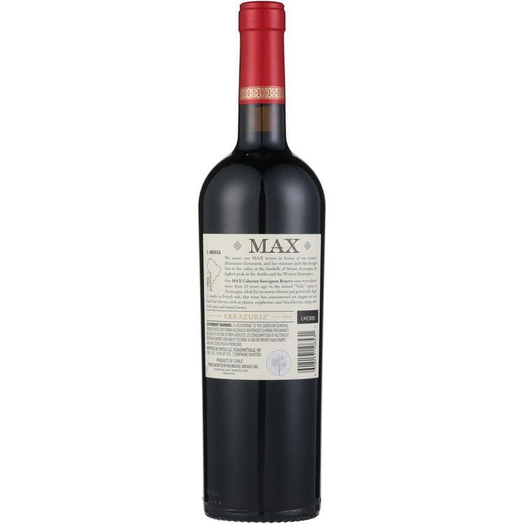 Errazuriz Cabernet Sauvignon Max Reserva Aconcagua Valley 2020 - 750ML - Back