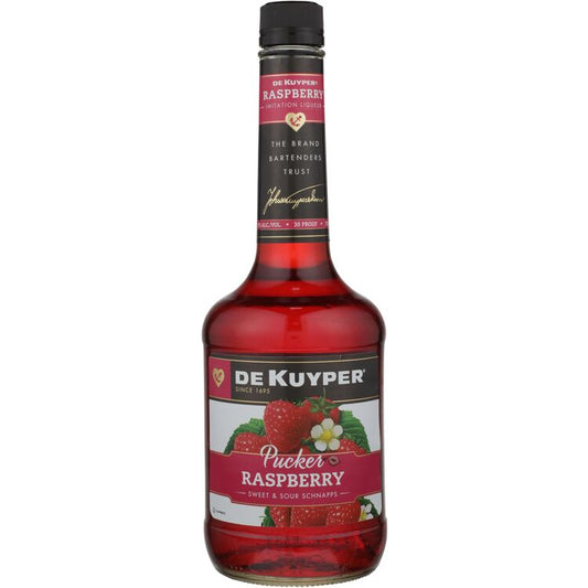 Dekuyper Sour Raspberry Schnapps Pucker 30 - 750ML - Front