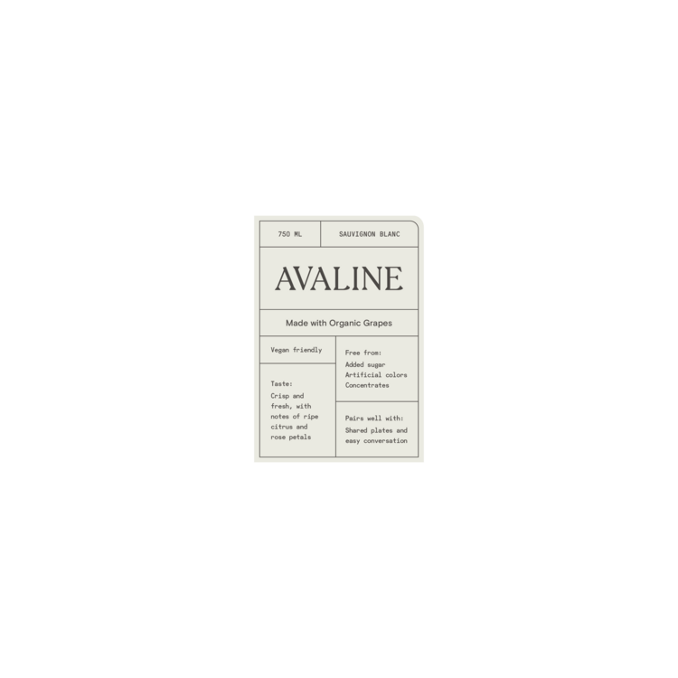 Avaline Sauvignon Blanc France Made With Organic Grapes - 750ML