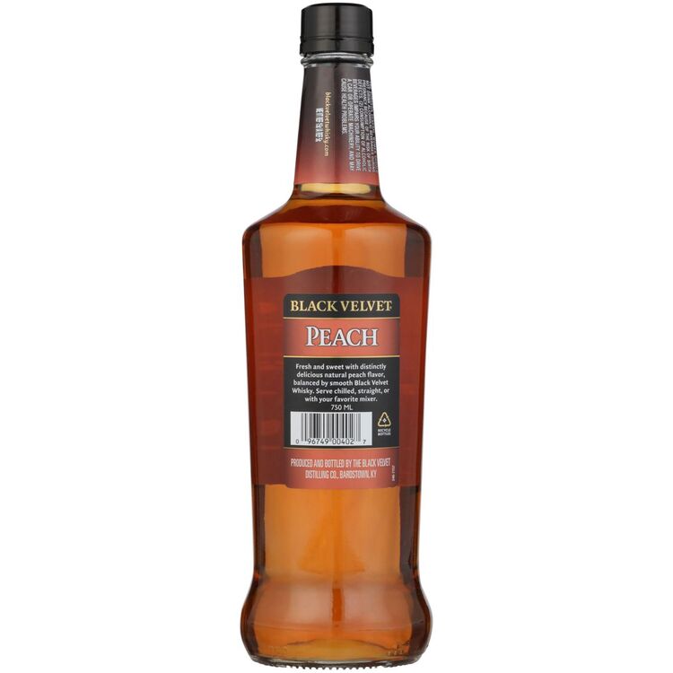 Black Velvet Peach Flavored Whiskey 70 - 750ML - Back