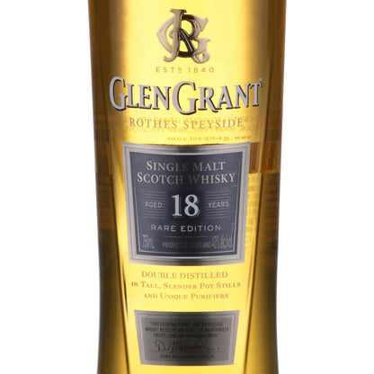 Glen Grant Single Malt Scotch Rare Edition 18 Yr 86 - 750ML - Front Label