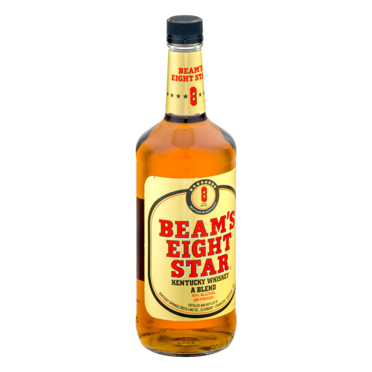 Beam's Eight Star Blended American Whiskey 80 - 1.0L - Front Label