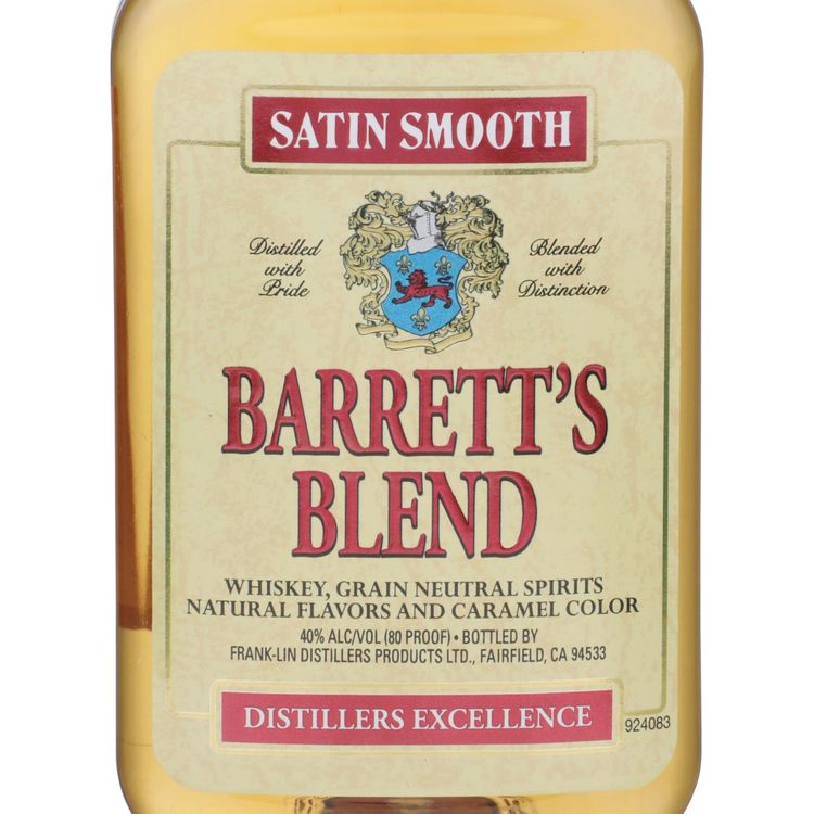 Barrett's Blended American Whiskey 80 - 200ML - Front Label