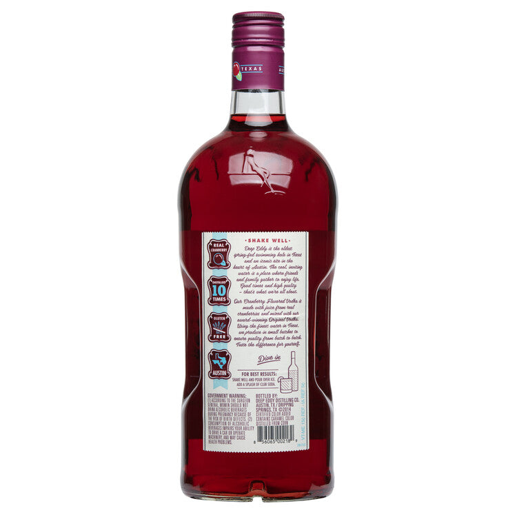 Deep Eddy Cranberry Flavored Vodka 70 - 1.75L - Back