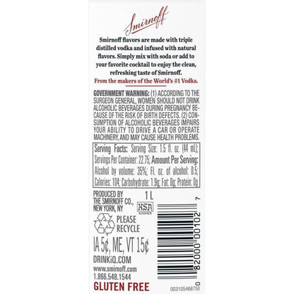 Smirnoff Apple Flavored Vodka Green Apple 60 - 1.0L