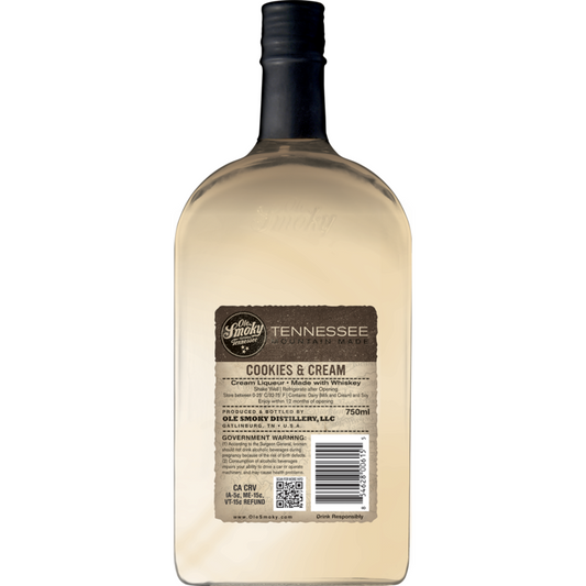 Ole Smoky Cookies & Cream Liqueur Mountain Made 35 - 750ML - Back