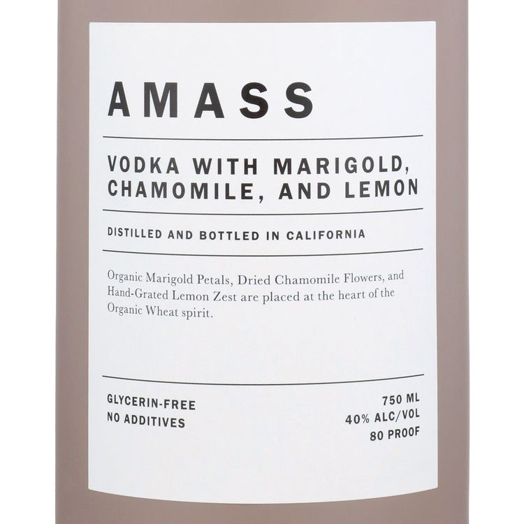 Amass Vodka With Marigold Chamomile And Lemon Zest California 80 - 750ML - Front Label
