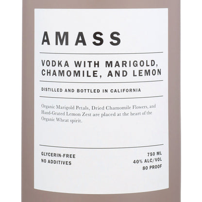 Amass Vodka With Marigold Chamomile And Lemon Zest California 80 - 750ML - Front Label