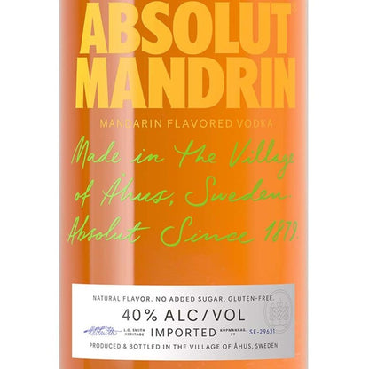 Absolut Orange Flavored Vodka Mandrin 80 - 1.0L