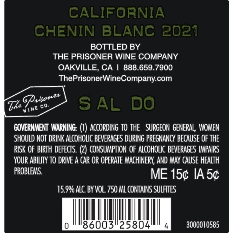 Saldo Chenin Blanc California 2023 - 750ML