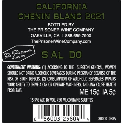 Saldo Chenin Blanc California 2023 - 750ML