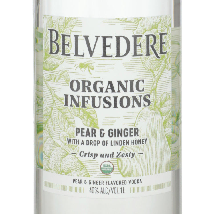 Belvedere Organic Infusions Pear & Ginger Flavored Vodka 80 - 1.0L - Front Label