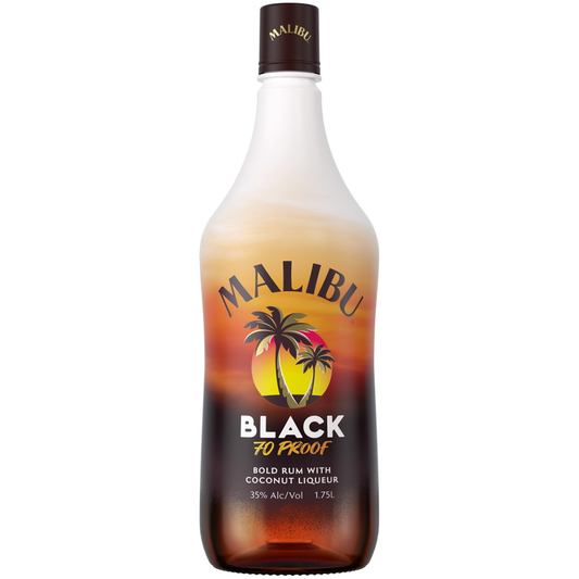 Malibu Coconut Flavored Rum Black 70 - 1.75L - Front