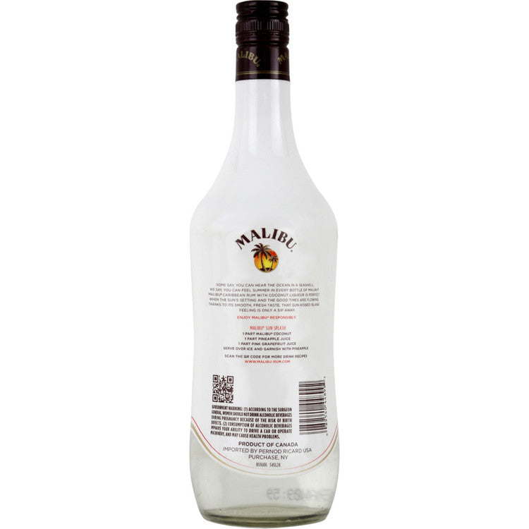 Malibu Coconut Flavored Rum Original 42 - 1.0L - Back