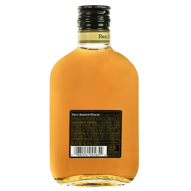 Paul Masson Peach Flavored Brandy Grande Amber 54 - 200ML - Back
