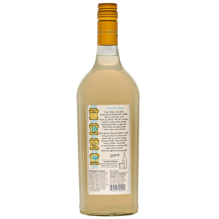 Deep Eddy Lemon Flavored Vodka 70 - 1.0L - Back