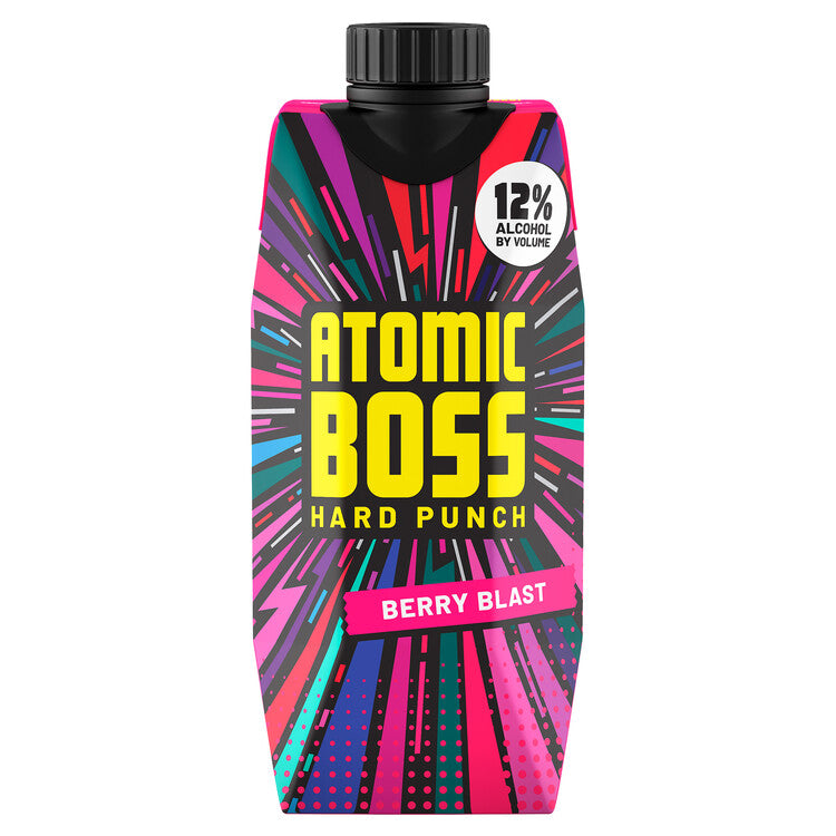 Atomic Boss Hard Punch Berry Blast Wine Based Cocktail - 500ML - Front