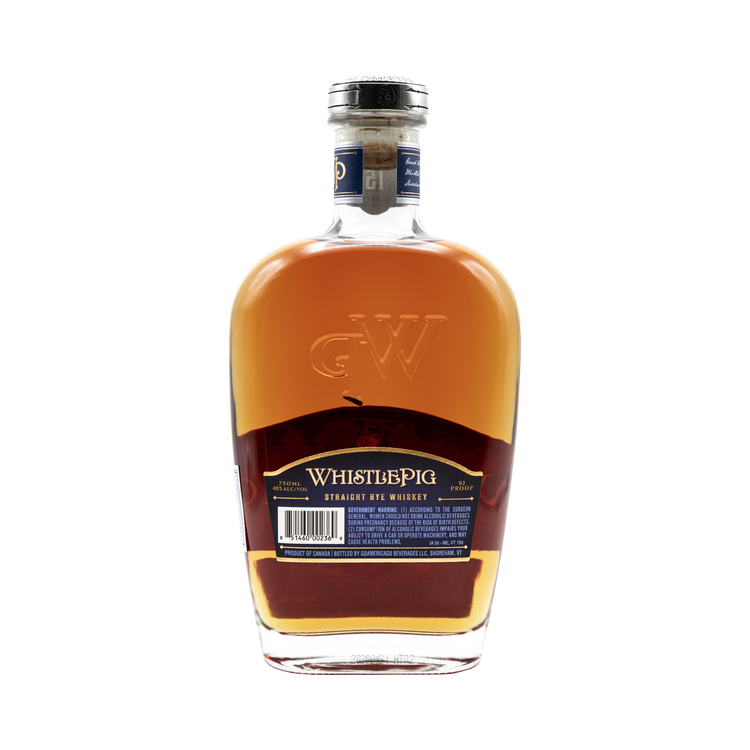 Whistlepig Straight Rye Whiskey Finished In Vermont Estate Oak 15 Yr 9 - 750ML - Back