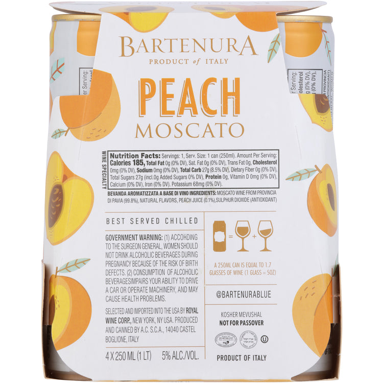 Bartenura Peach Moscato Flavored Wine - 250ML