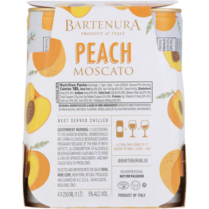 Bartenura Peach Moscato Flavored Wine - 250ML