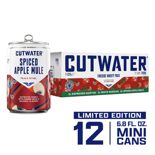 Cutwater Fireside Variety Pack 4 Each Martini Espresso 18, White Russi - 200ML