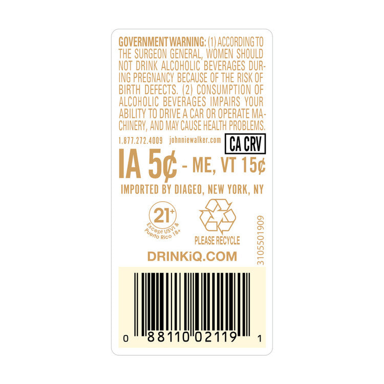 Johnnie Walker Blended Scotch Red Label 80 - 375ML - Back Label