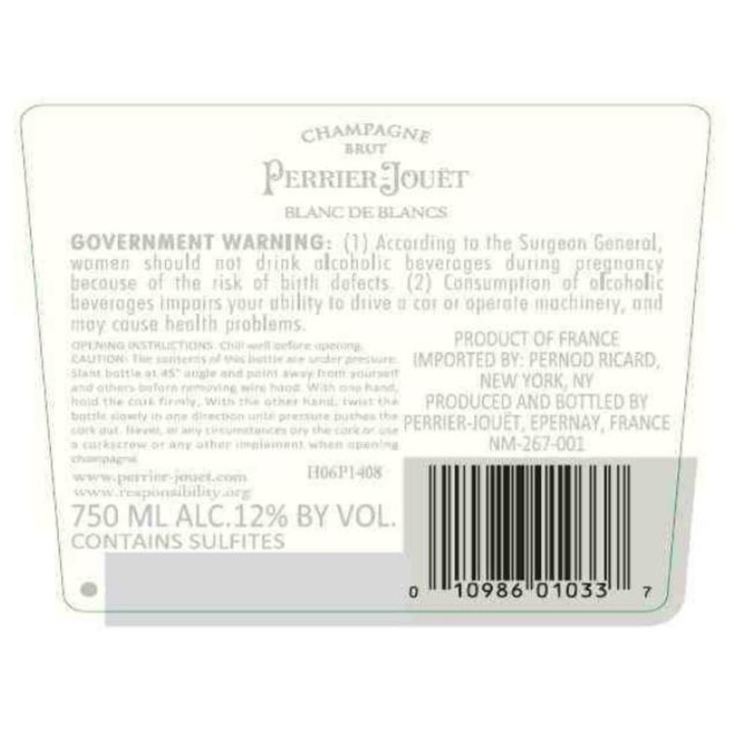 Perrier Jouet Champagne Brut Blanc De Blancs - 750ML - Back Label