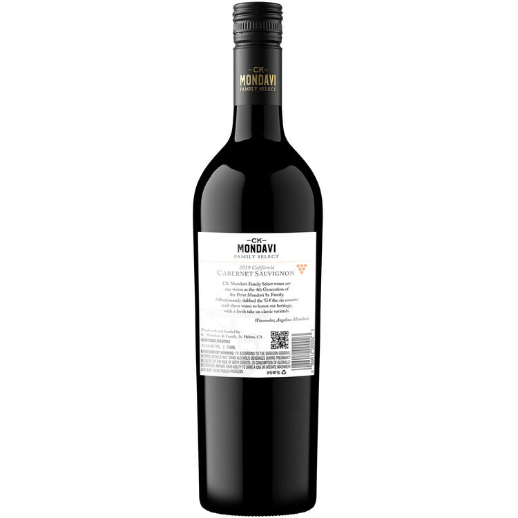 Ck Mondavi Cabernet Sauvignon G4 Oak Aged Family Select California - 750ML - Back