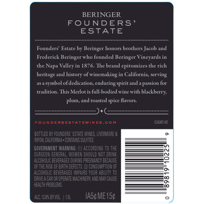 Beringer Founders' Estate Merlot California - 1.5L
