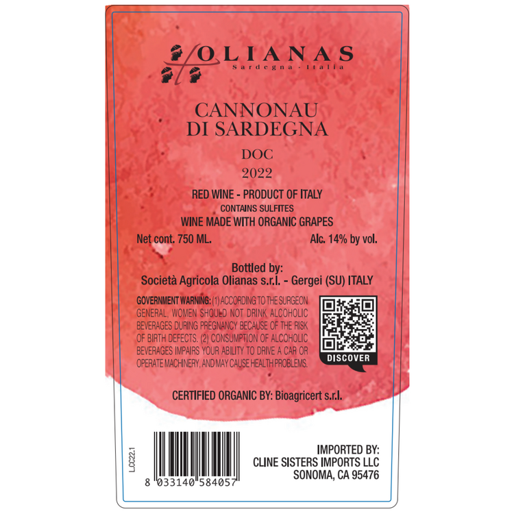 Olianas Cannonau Di Sardegna 2022 - 750ML