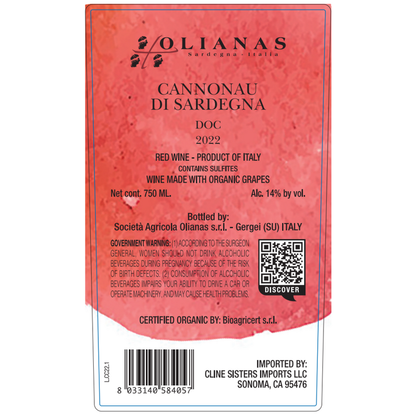 Olianas Cannonau Di Sardegna 2022 - 750ML