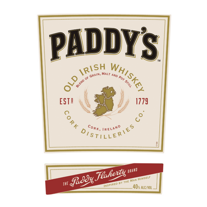 Paddy Blended Irish Whiskey 80 - 1.75L - Front Label