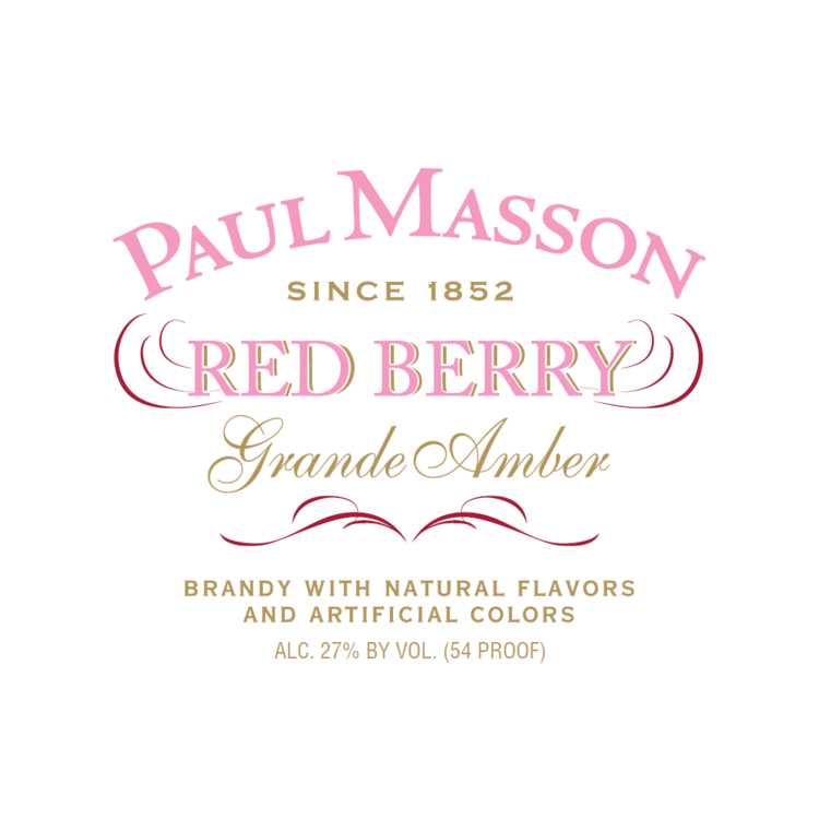 Paul Masson Red Berry Flavored Brandy Grande Amber 54 - 200ML - Front Label