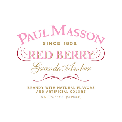 Paul Masson Red Berry Flavored Brandy Grande Amber 54 - 200ML - Front Label