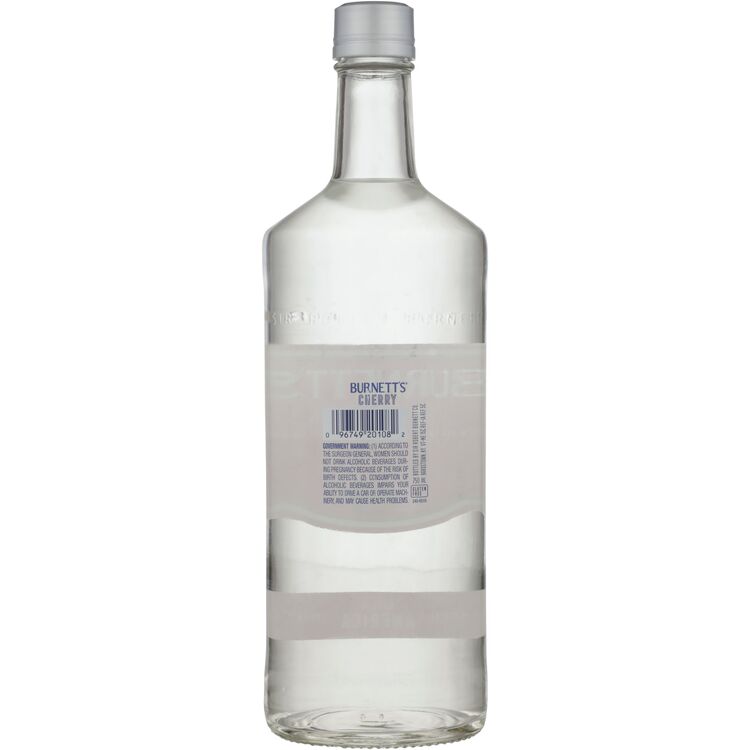 Burnett's Cherry Flavored Vodka 60 - 750ML - Back