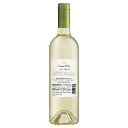 Menage A Trois Pinot Grigio California - 750ML - Back