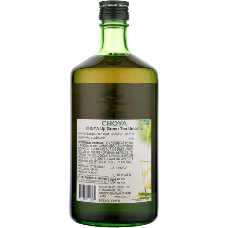 Choya Liqueur Uji Green Tea Umeshu 15 - 720ML - Back
