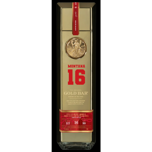 Gold Bar Blended American Whiskey Premium Blend Joe Montana 16 Yr 90 - 750ML