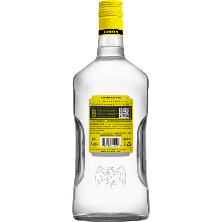 Bacardi Citrus Flavored Rum Limon 70 - 1.75L - Back