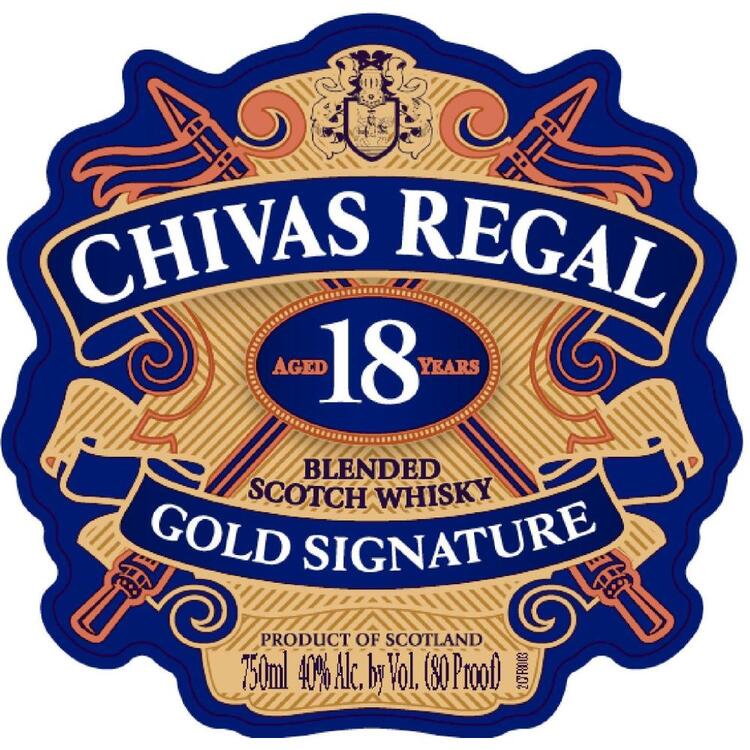 Chivas Regal Blended Scotch Gold Signature 18 Yr 80 No Carton - 1.0L - Front Label