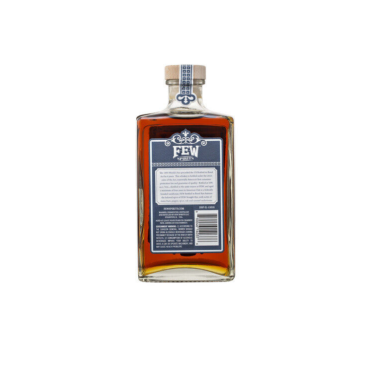 Few Straight Rye Whiskey 93 - 750ML - Back