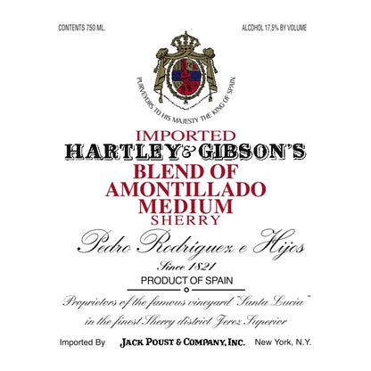 Hartley & Gibson Sherry Amontillado - 750ML - Front Label
