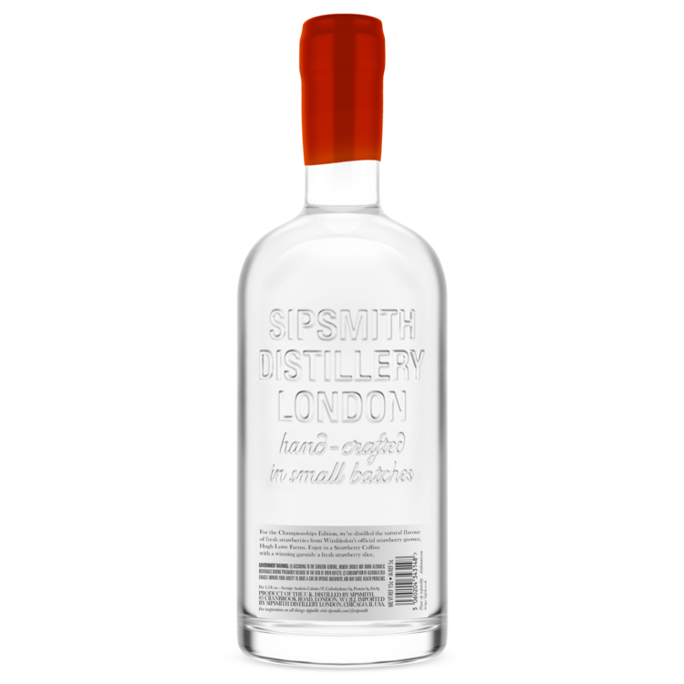 Sipsmith Strawberry Smash Flavored Gin Wimbledon 80 - 750ML - Back