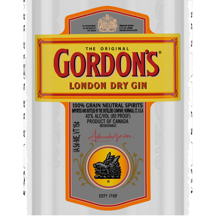 Gordon's London Dry Gin 80 - 1.0L - Front Label